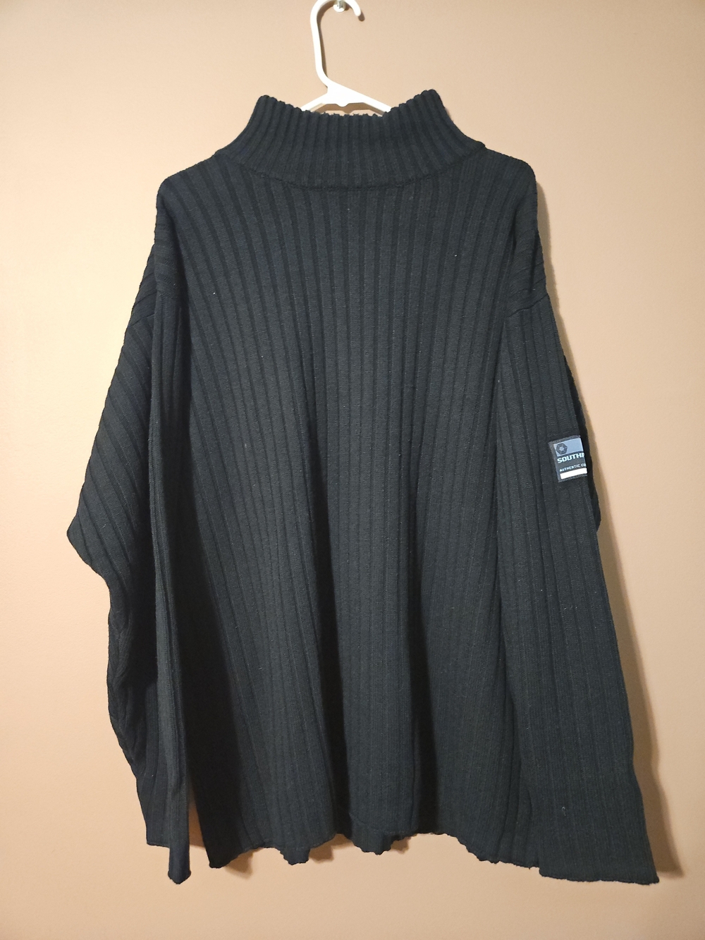 South Pole Vintage Men's Black Ribbed Turtleneck Sweater